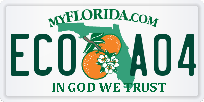FL license plate ECOA04