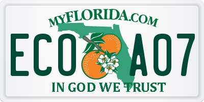 FL license plate ECOA07