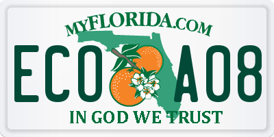 FL license plate ECOA08