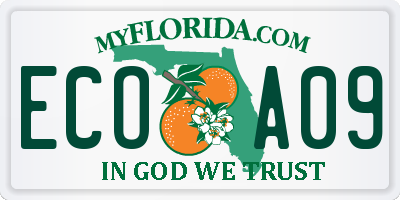FL license plate ECOA09