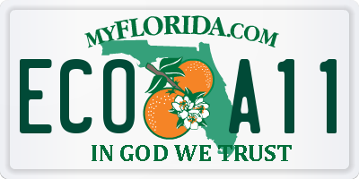 FL license plate ECOA11