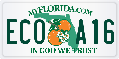 FL license plate ECOA16