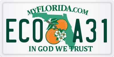 FL license plate ECOA31