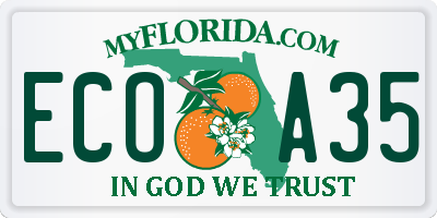 FL license plate ECOA35