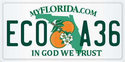 FL license plate ECOA36