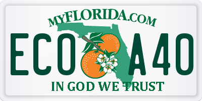 FL license plate ECOA40