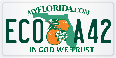 FL license plate ECOA42