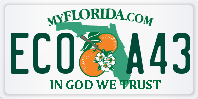 FL license plate ECOA43