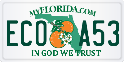 FL license plate ECOA53
