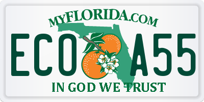 FL license plate ECOA55