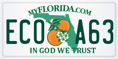 FL license plate ECOA63
