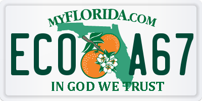 FL license plate ECOA67