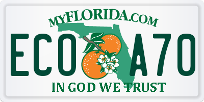 FL license plate ECOA70