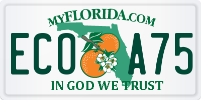 FL license plate ECOA75