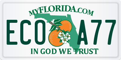 FL license plate ECOA77