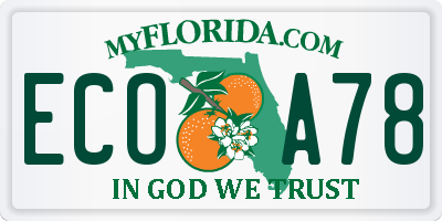 FL license plate ECOA78