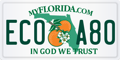 FL license plate ECOA80