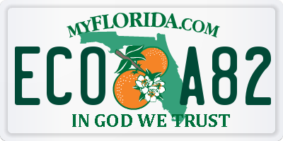 FL license plate ECOA82