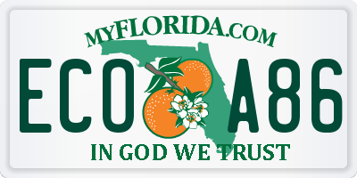 FL license plate ECOA86