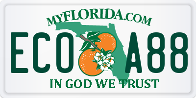 FL license plate ECOA88