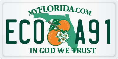 FL license plate ECOA91