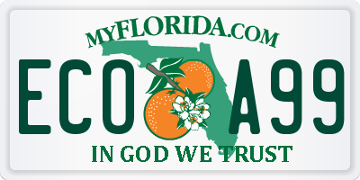 FL license plate ECOA99