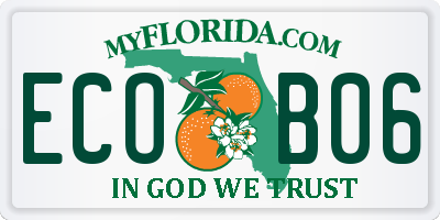 FL license plate ECOB06