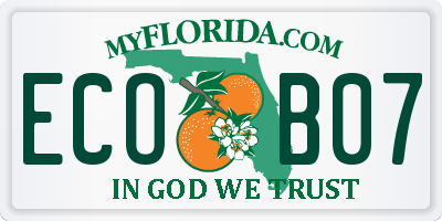 FL license plate ECOB07