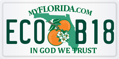 FL license plate ECOB18