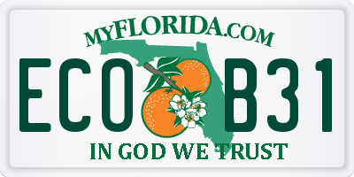 FL license plate ECOB31