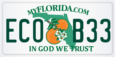 FL license plate ECOB33