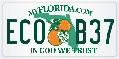FL license plate ECOB37