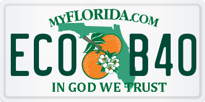 FL license plate ECOB40