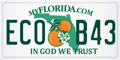 FL license plate ECOB43