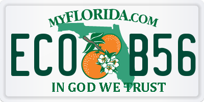 FL license plate ECOB56