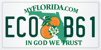 FL license plate ECOB61