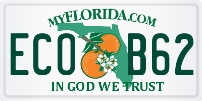 FL license plate ECOB62