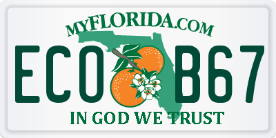 FL license plate ECOB67