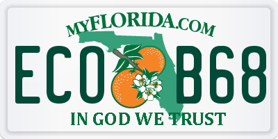 FL license plate ECOB68