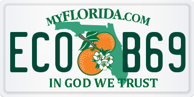 FL license plate ECOB69