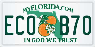 FL license plate ECOB70