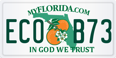 FL license plate ECOB73