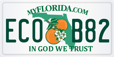 FL license plate ECOB82