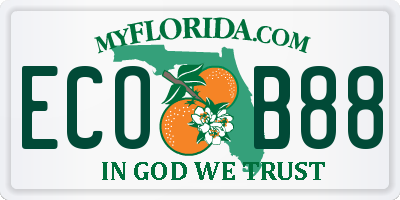 FL license plate ECOB88
