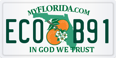 FL license plate ECOB91