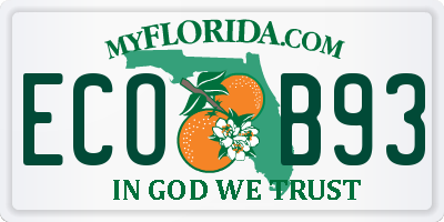FL license plate ECOB93