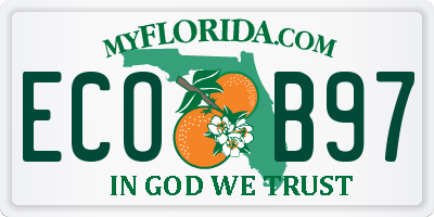 FL license plate ECOB97