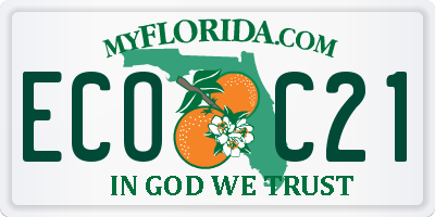 FL license plate ECOC21