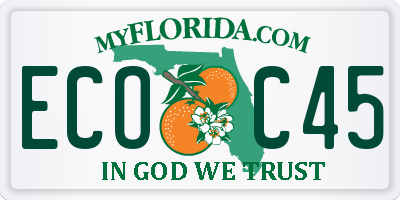 FL license plate ECOC45