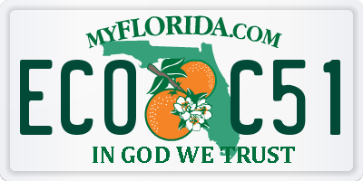 FL license plate ECOC51